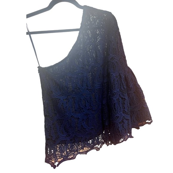 Women's NW Chelsea28 One Shoulder‎ Blue Lace Blouse S - Picture 2 of 6